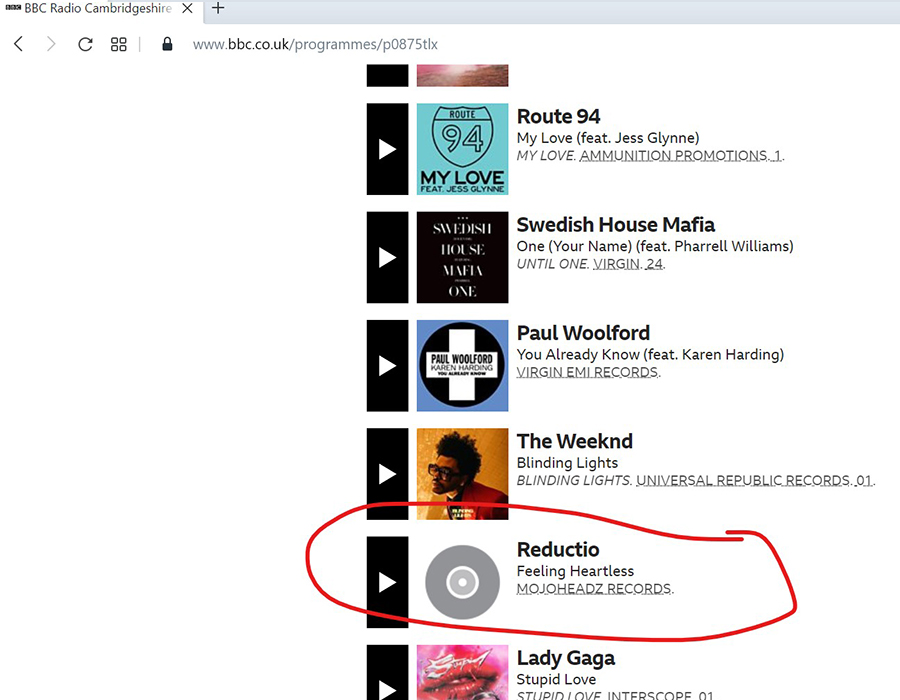 Feeling Heartless by Reductio on BBC Radio